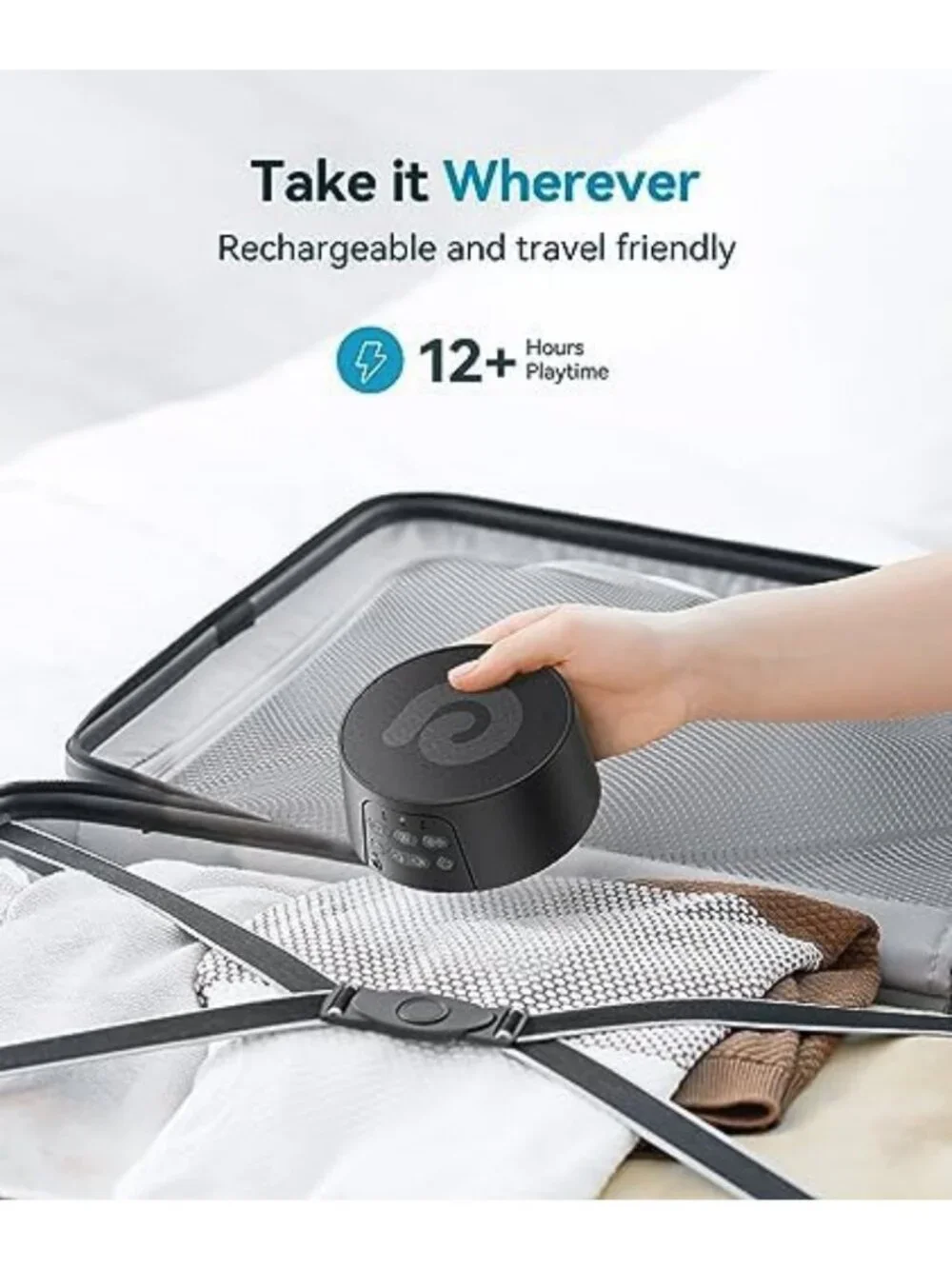 White Noise Sound Machine for Sleep, Relaxation & Baby Soothing - Portable